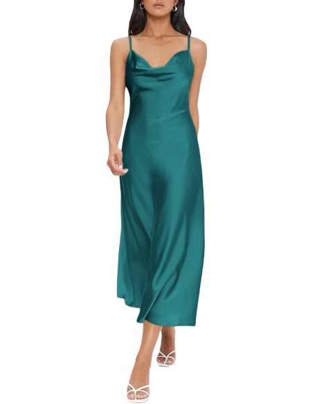Abito Midi in Raso Guess – Scollo Quadrato, Spalline Sottili, Senza Ma