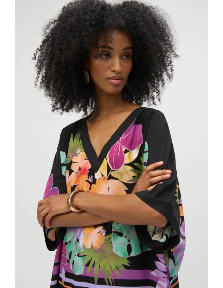 Top Squadrato Joseph Ribkoff con Stampa Floreale – Maniche Dolman e Sc