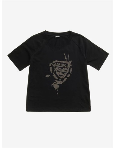 T-shirt Blauer Havey Donna con Scudo e Fiori – Design Elegante e Casua
