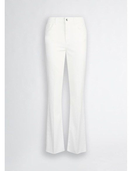 Liu Jo Jeans Bootcut Bianchi con Strass e Fondo a Taglio Vivo  | Maria