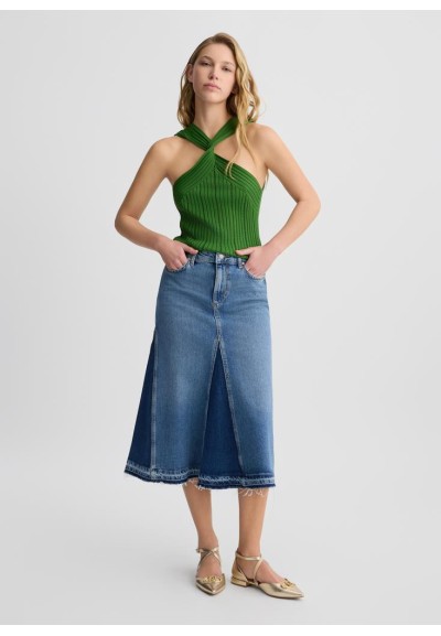 Liu Jo Gonna Lunga in Denim - Eleganza Casual con Dettagli Unici  | Ma