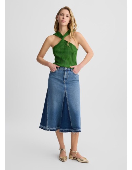 Liu Jo Gonna Lunga in Denim - Eleganza Casual con Dettagli Unici  | Ma