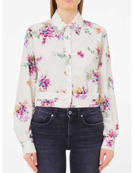 Liu Jo Camicia Dritta in Cotone Stampato - Multicolore con Dettagli di
