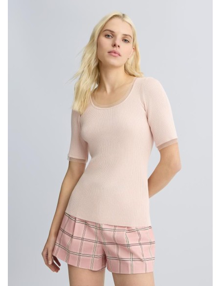 Liu Jo Top Donna con Inserti in Tulle – Eleganza e Femminilità per Ogn