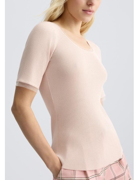 Liu Jo Top Donna con Inserti in Tulle – Eleganza e Femminilità per Ogn