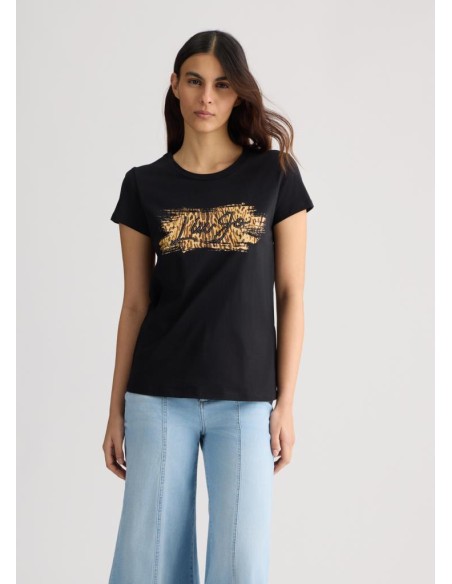 Liu Jo T-shirt Donna con Stampa e Strass – Stile Casual Chic con Logo 