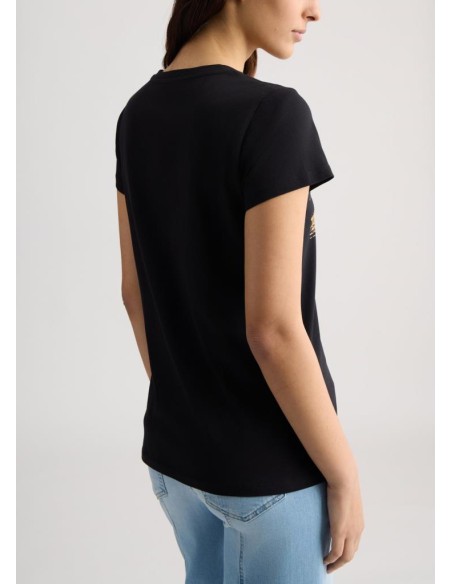 Liu Jo T-shirt Donna con Stampa e Strass – Stile Casual Chic con Logo 