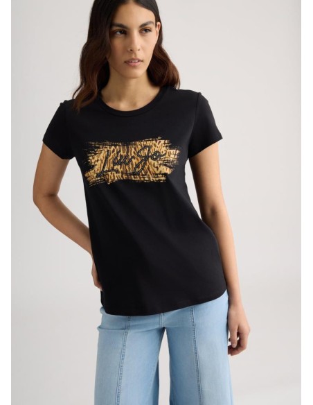 Liu Jo T-shirt Donna con Stampa e Strass – Stile Casual Chic con Logo 