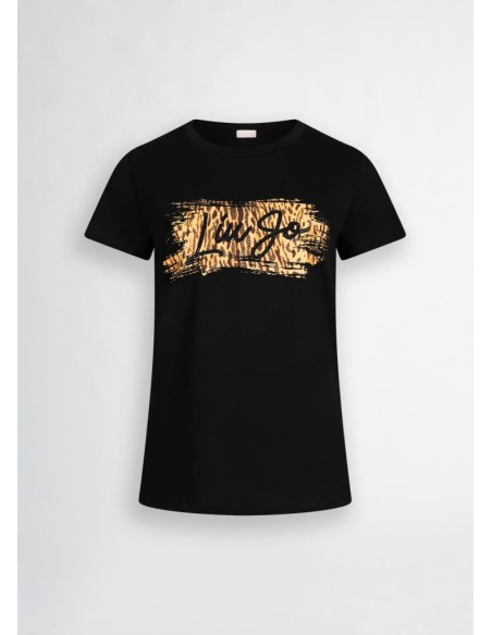 Liu Jo T-shirt Donna con Stampa e Strass – Stile Casual Chic con Logo 