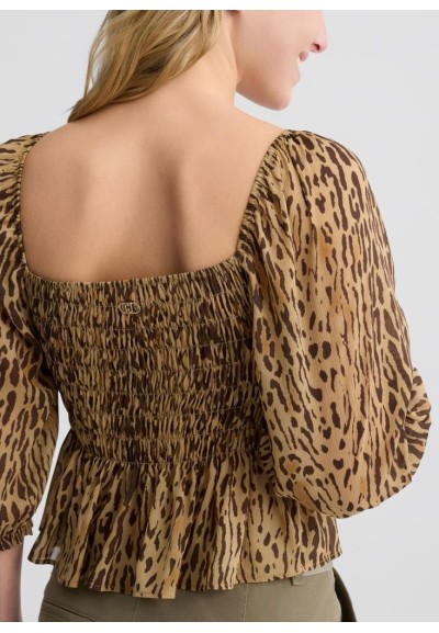 Liu Jo Top Donna Animalier – Eleganza e Stile con Maniche a Palloncino