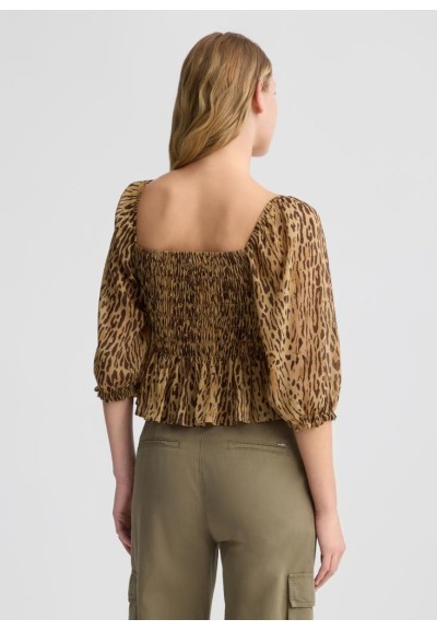 Liu Jo Top Donna Animalier – Eleganza e Stile con Maniche a Palloncino
