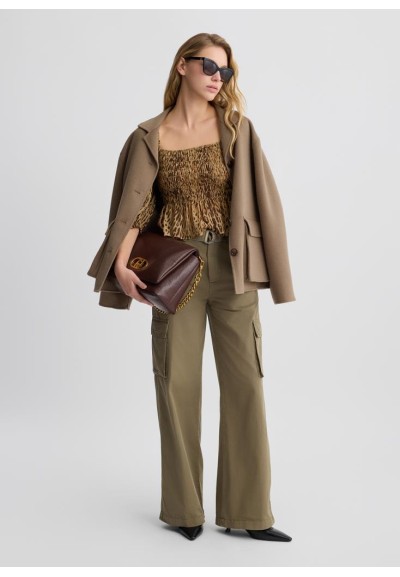 Liu Jo Top Donna Animalier – Eleganza e Stile con Maniche a Palloncino