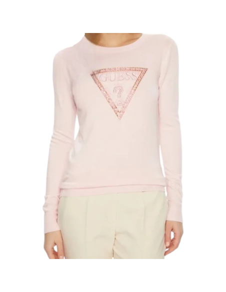 Guess Maglione Logo Triangolo – Eleganza e Comfort con Dettagli Lumino