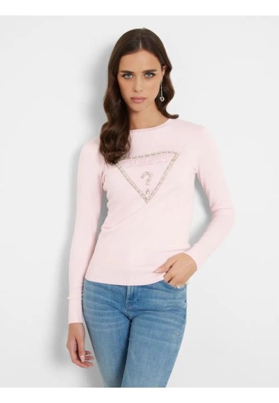 Guess Maglione Logo Triangolo – Eleganza e Comfort con Dettagli Lumino