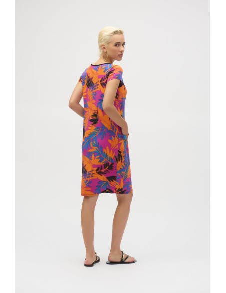 JOSEPH RIBKOFF – Abito Tubino in Maglia con Stampa Tropicale  | Mariad