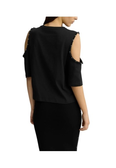 Liu Jo T-shirt Donna in Cotone con Perle e Strass – Eleganza Casual  |