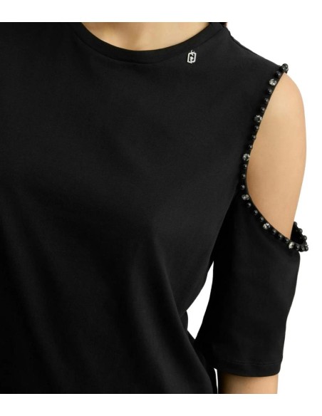 Liu Jo T-shirt Donna in Cotone con Perle e Strass – Eleganza Casual  |