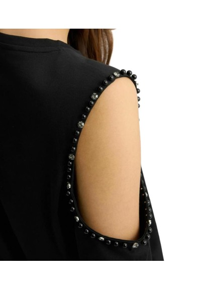 Liu Jo T-shirt Donna in Cotone con Perle e Strass – Eleganza Casual  |