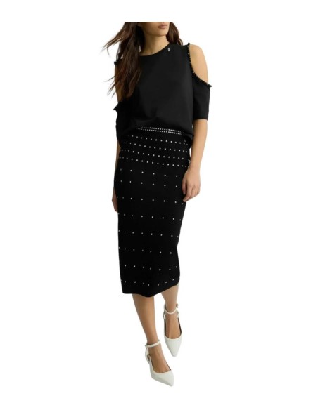 Liu Jo T-shirt Donna in Cotone con Perle e Strass – Eleganza Casual  |