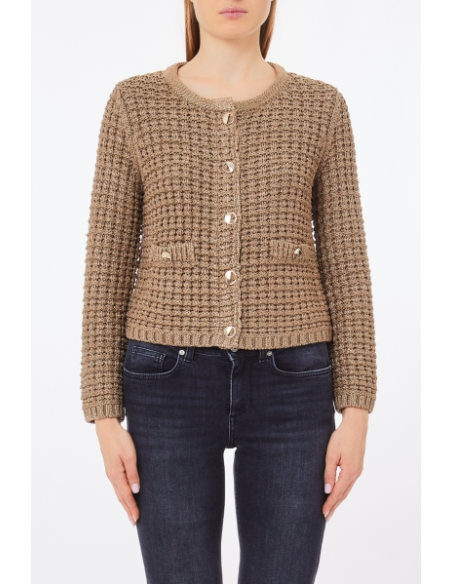 Liu Jo Donna Giacca Bouclé in Misto Lurex® con Bottoni Decorativi  | M