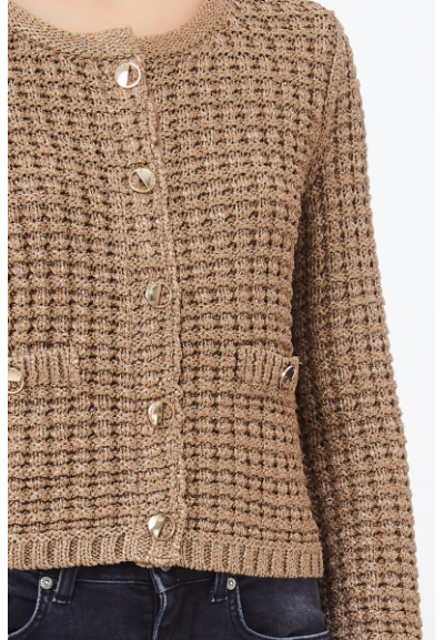 Liu Jo Donna Giacca Bouclé in Misto Lurex® con Bottoni Decorativi  | M