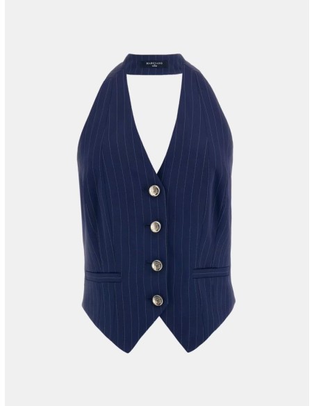 Gilet Scollo all’Americana Marciano Guess – Eleganza Gessata con Retro in Pizzo