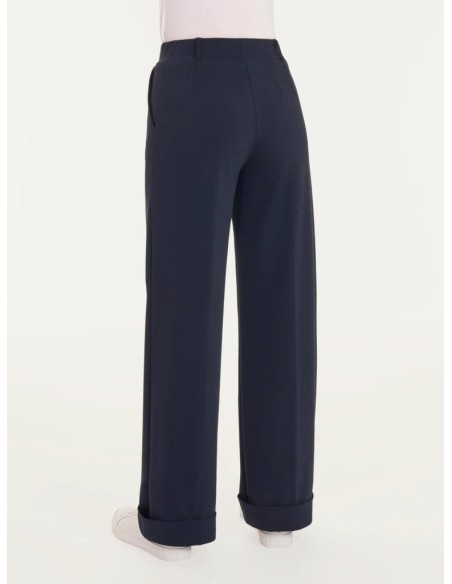 Pantalone Ampio Ragno Donna – Gamba Larga e Vita Elasticizzata in Comp