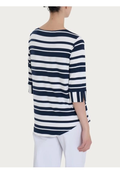 Maglietta a Strisce Donna Ragno – Maniche 3 4 in Viscosa Summer  | Mar
