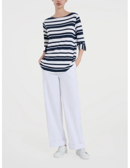 Maglietta a Strisce Donna Ragno – Maniche 3 4 in Viscosa Summer  | Mar