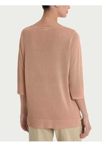 Maglia Donna in Crêpe Lurex Ragno – Manica 3 4 e Collo a Barchetta  | 