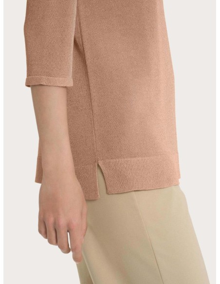 Maglia Donna in Crêpe Lurex Ragno – Manica 3 4 e Collo a Barchetta  | 