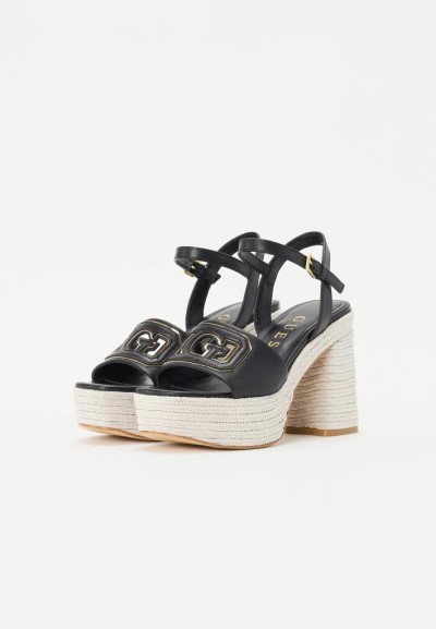 Sandalo Formal in Misto Pelle con Tacco in Corda Intrecciata – Guess  