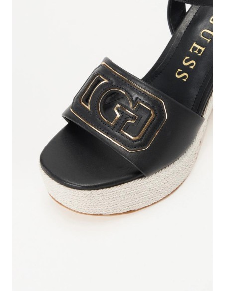 Sandalo Formal in Misto Pelle con Tacco in Corda Intrecciata – Guess  