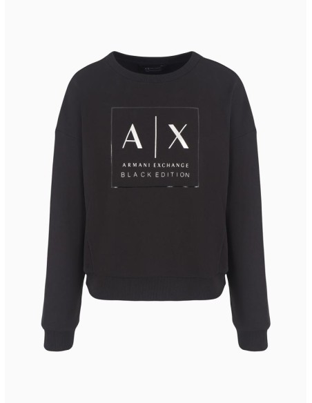 Felpa Girocollo Armani Exchange con Stampa Logo e Dettagli Metal  | Ma