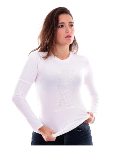 Maglia Donna Armani Exchange con Strass  | Mariadesole.it