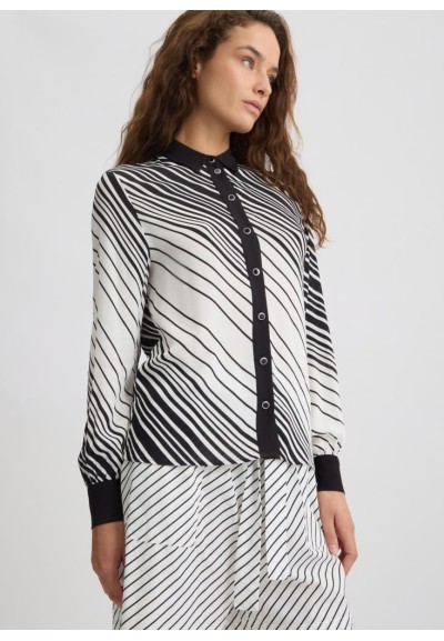 Liu Jo – Camicia Donna in Crêpe de Chine con Maniche a Palloncino  | M
