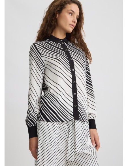 Liu Jo – Camicia Donna in Crêpe de Chine con Maniche a Palloncino  | M