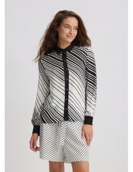 Liu Jo – Camicia Donna in Crêpe de Chine con Maniche a Palloncino  | M