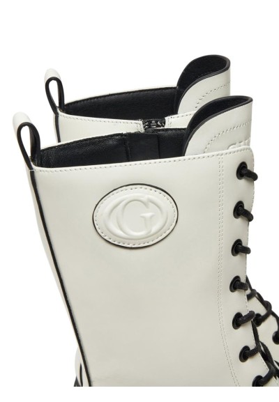 Guess Stivaletto Anfibio Donna Anita in Vera Pelle con Patch Logo  | M