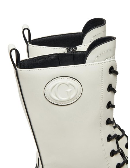 Guess Stivaletto Anfibio Donna Anita in Vera Pelle con Patch Logo  | M