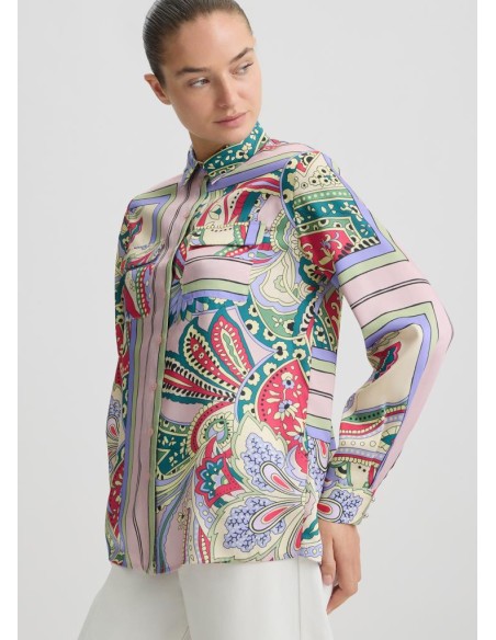 Liu Jo – Camicia in Raso Multicolor con Stampa Foulard  | Mariadesole.