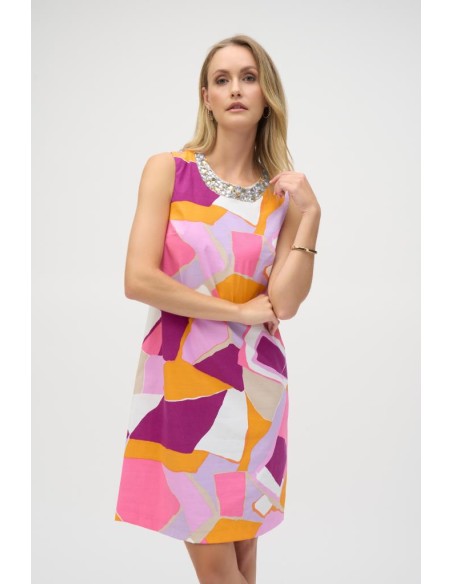 Joseph Ribkoff – Abito Trapezio con Stampa Astratta in Popeline  | Mar