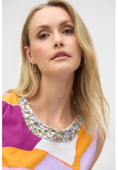 Joseph Ribkoff – Abito Trapezio con Stampa Astratta in Popeline  | Mar