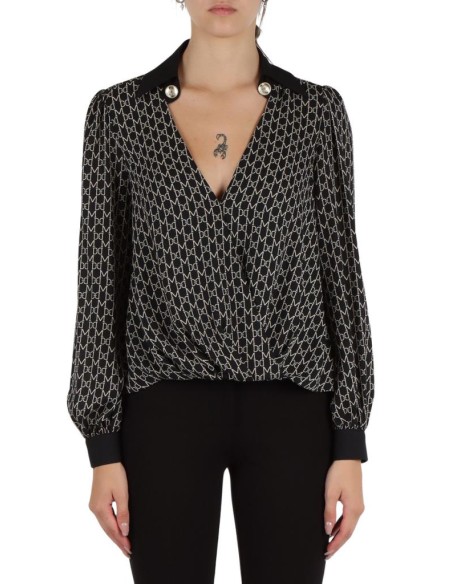 Guess Marciano Blusa Donna Logo  con Scollo a V  | Mariadesole.it