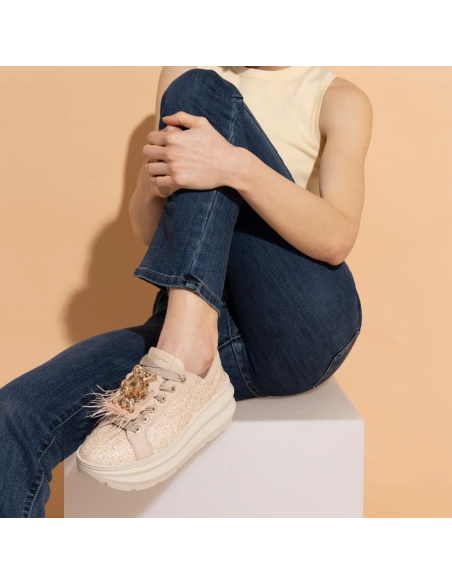 Lorenzo Mari – Sneakers New Veronica in Rafia e Pelle  | Mariadesole.i