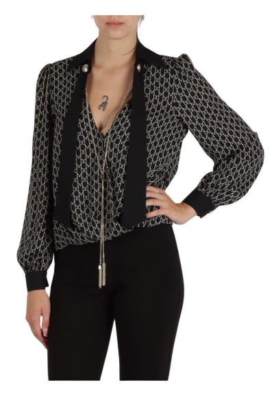 Guess Marciano Blusa Donna Logo  con Scollo a V  | Mariadesole.it