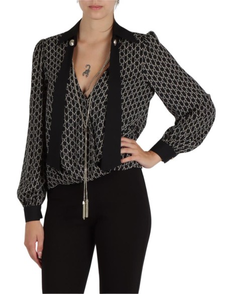 Guess Marciano Blusa Donna Logo  con Scollo a V  | Mariadesole.it