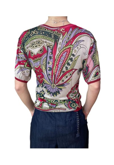 Liu Jo – T-shirt in Maglia Stampata con Dettagli Lurex®  | Mariadesole