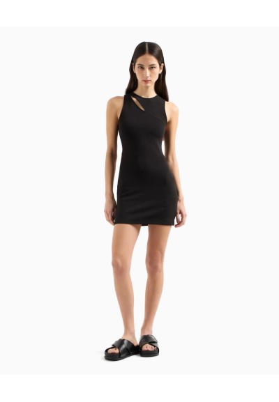 Armani Exchange Abito Tubino Donna Corto in Jersey – Smanicato e Tinta
