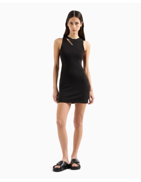 Armani Exchange Abito Tubino Donna Corto in Jersey – Smanicato e Tinta